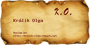 Králik Olga névjegykártya